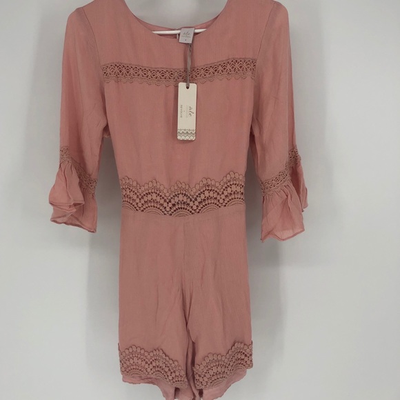 Ale by Alessandra Leticia Romper NEW Tea Rose M XS - Picture 2 of 10